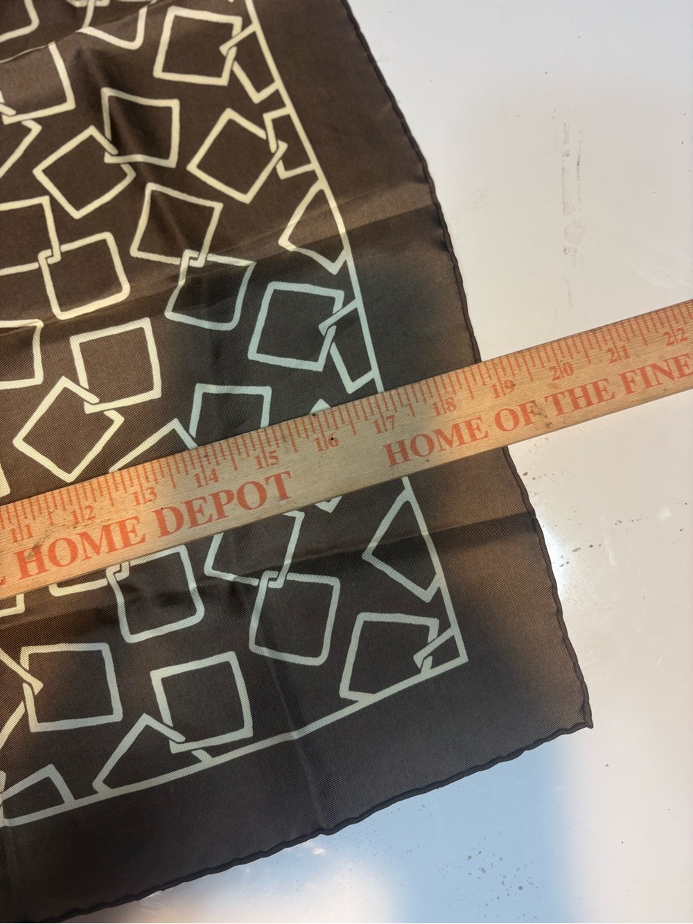 vintage silk pocket square or scarf by Polo Ralph Lauren brown - Picture 3 of 8